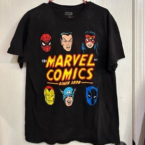 black marvel vintage comic graphic t-shirt